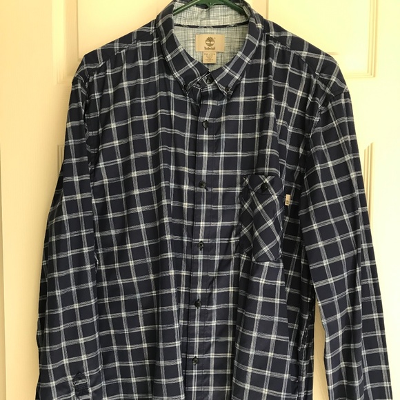 Timberland button down plaid shirt, XXL slim-fit - Picture 1 of 7